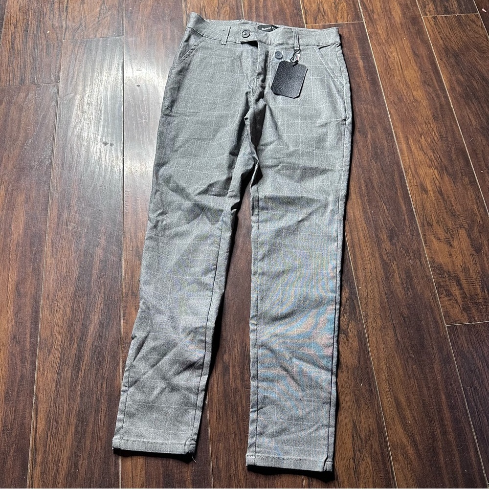 Skinny Fit Plaid Trouser Pants